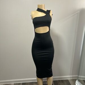SHEIN One Shoulder Black Dress